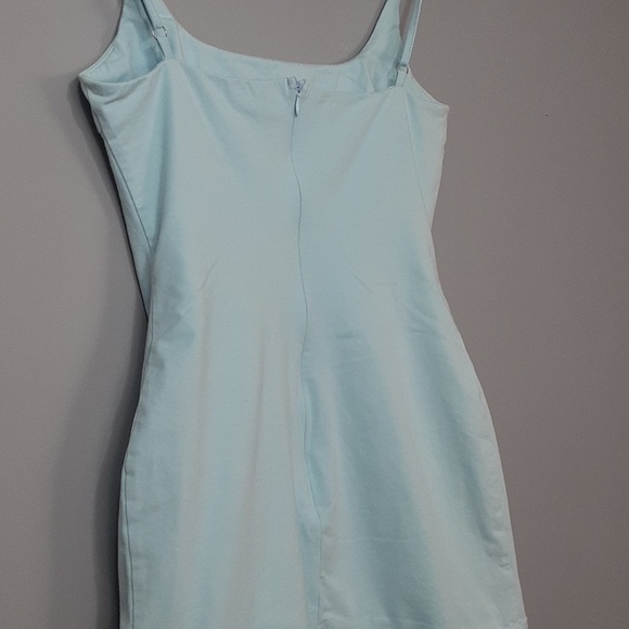 PRINCESS POLLY Spagetti Strap CottageCore Coastal Cowgirl Baby Blue Ruffle Dress - Picture 8 of 9